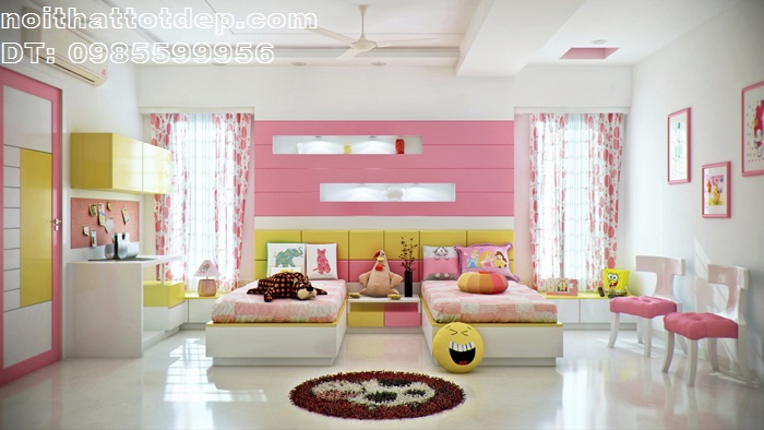 Cách trang trí sắp xếp nội thất phòng ngủ cho bé yêu